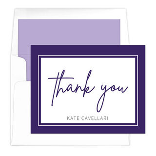 Border Thank You Folded Note Cards